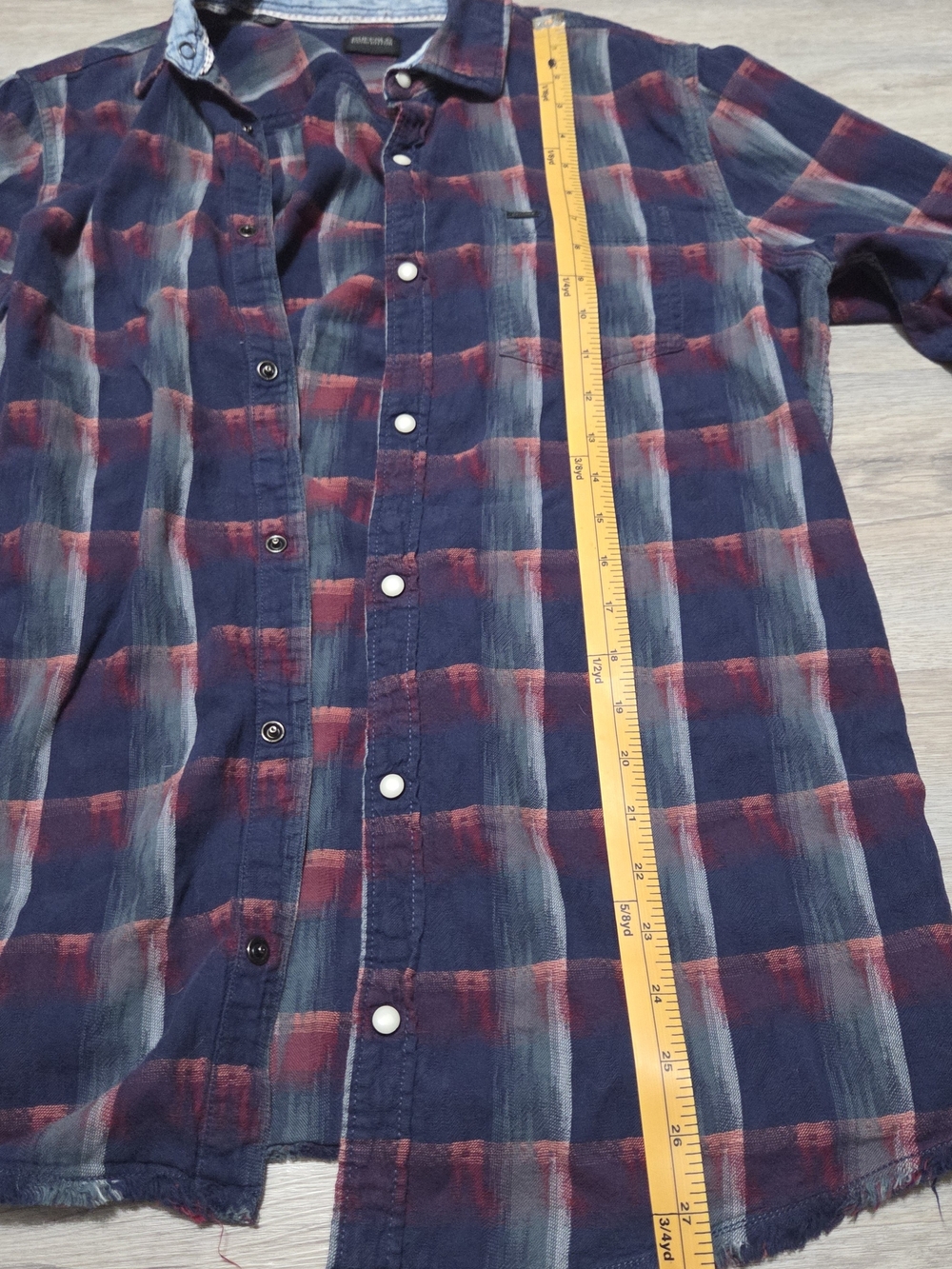 Buffalo David Bitton Navy and Red Plaid Button-Down Shirt
